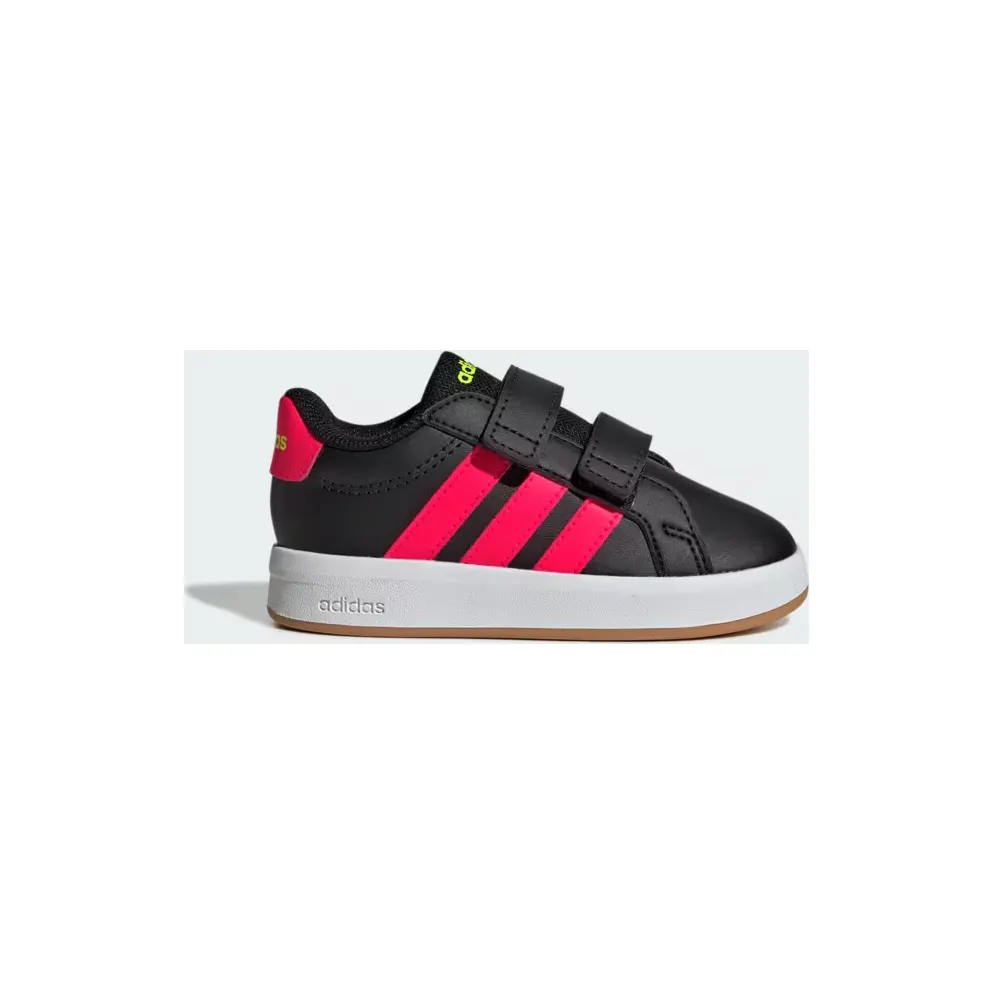 adidas Grand Court 3.0 Shoes Infants “Core Black / Lucid Red / Lucid Lemon” (JP9375)