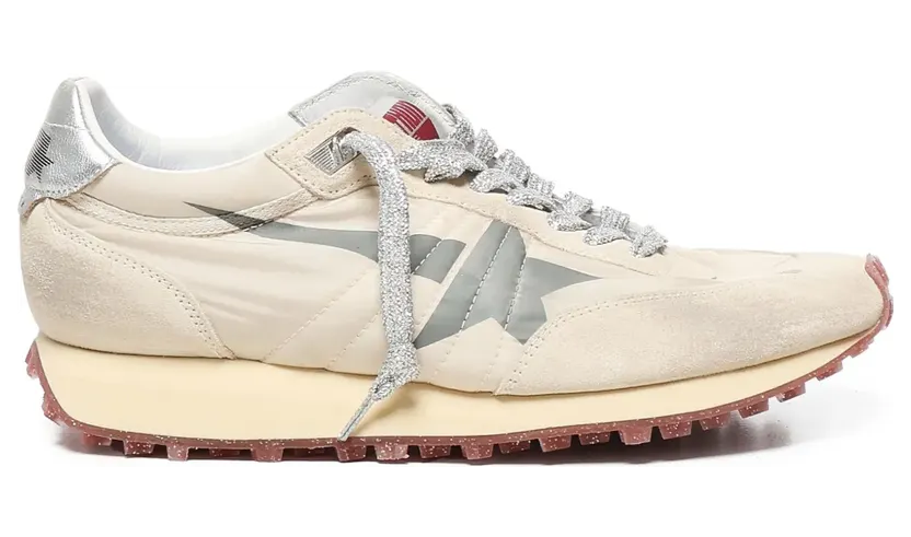 Golden Goose Marathon Sneakers mit Metallic-Einsatz – Nude (GMF00683F007399)