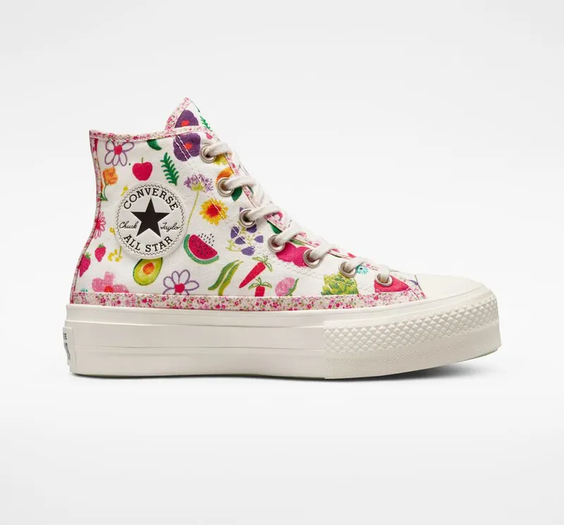 Converse Chuck Taylor All Star Lift Platform Festival Smoothie Egret/egret/green Beam