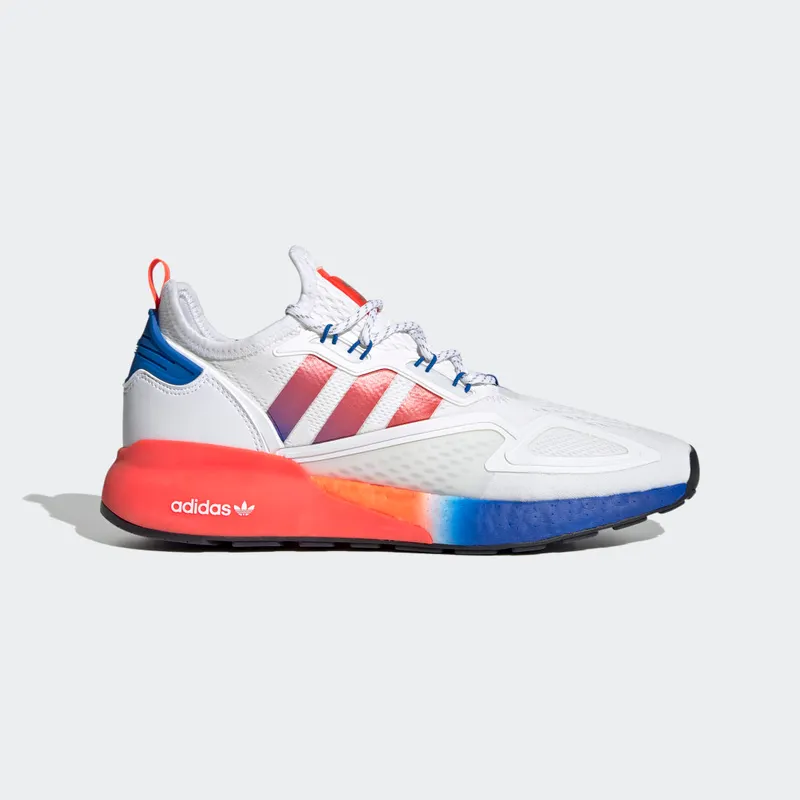 adidas ZX 2K Boost White Solar Red Blue Cloud White/Solar Red/Blue (FV9996)