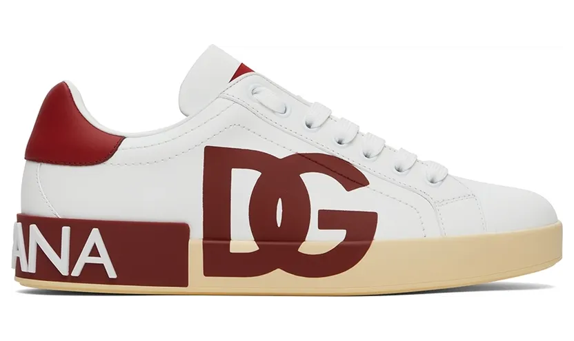 Dolce & Gabbana White & Red Portofino Low-Top Sneakers (CS1772AC330)