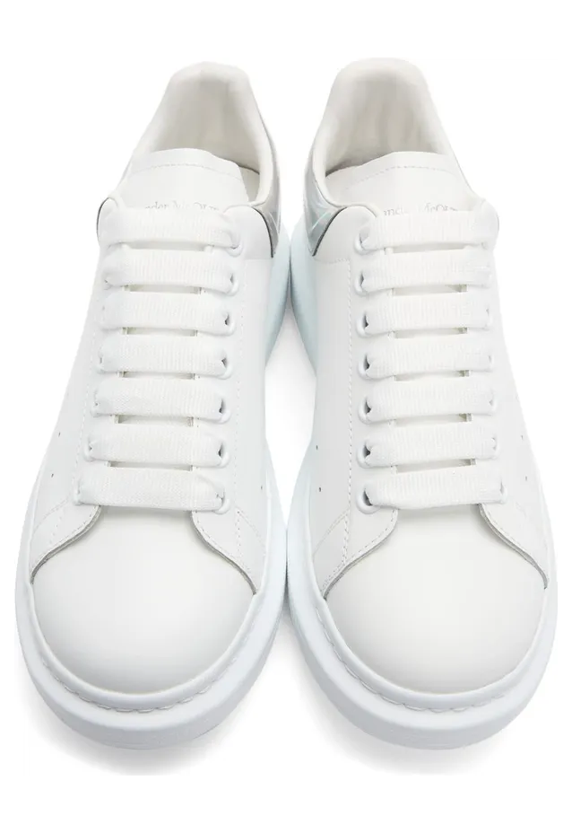 Alexander McQueen White & Silver Oversized Sneakers (688525WHVIU9071) (5)