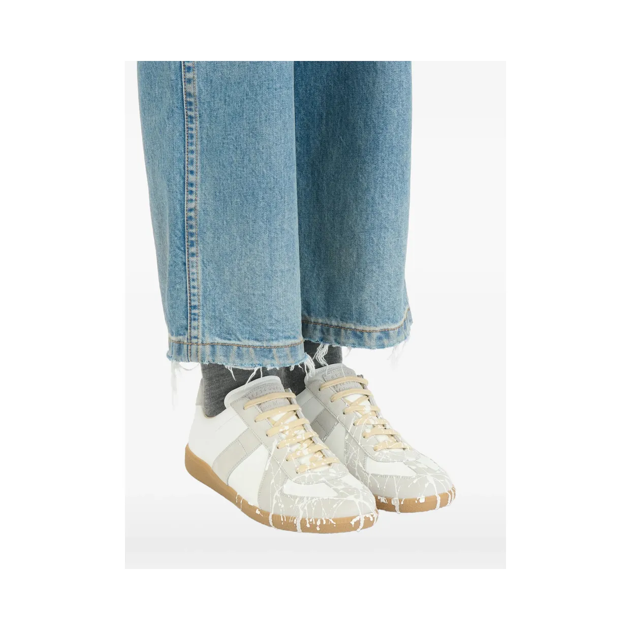 Maison Margiela Replica Paint-splatter “White/Grey” (P7799 S57WS0517 H8548) (4)