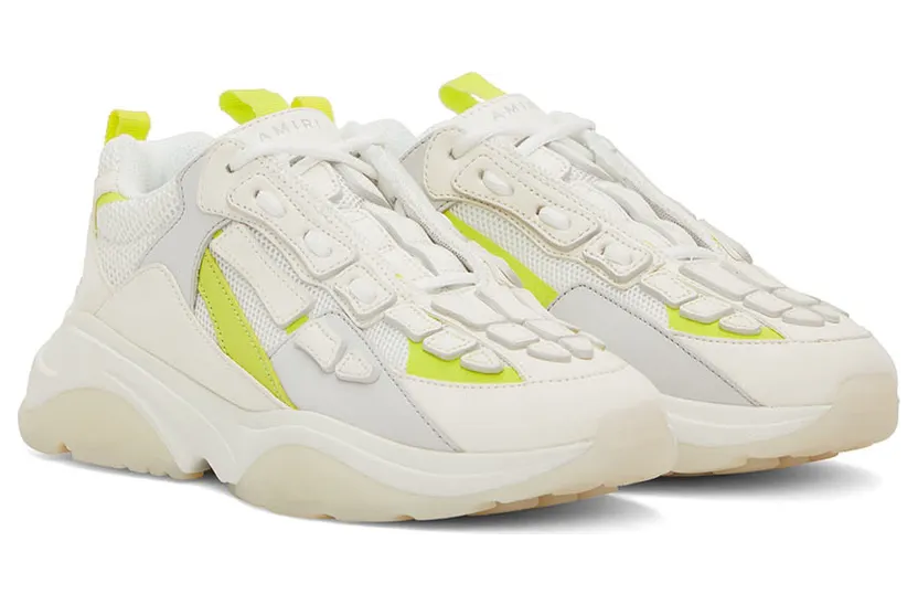 AMIRI White & Yellow Bone Runner Low-Top Sneakers (PF22MFS001-780) (4)
