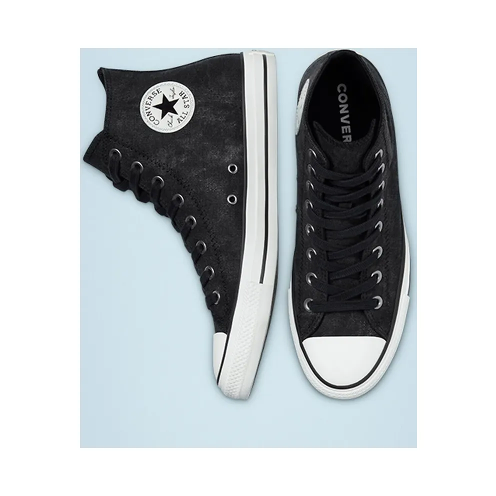 Converse Washed Canvas Chuck Taylor All Star High Top Black/black/egret (171062C)