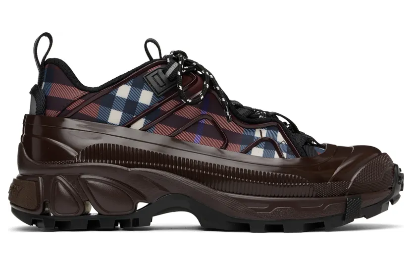 Burberry Burgundy Check Arthur Sneakers (8055586)