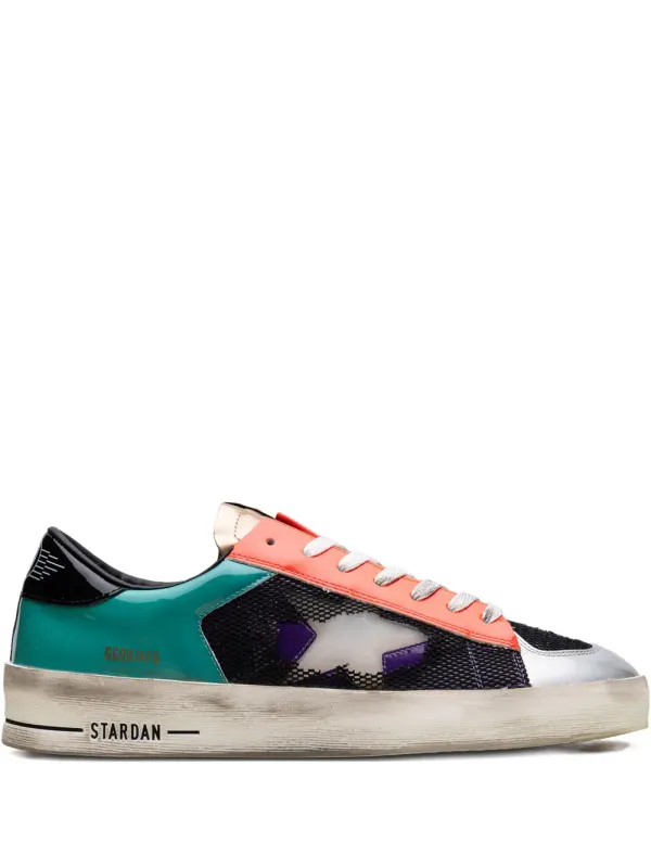 Golden Goose Stardan LAB Sneakers aus Lackleder und Mesh mit Gummi-Stern – Black (GMF00370F006973)