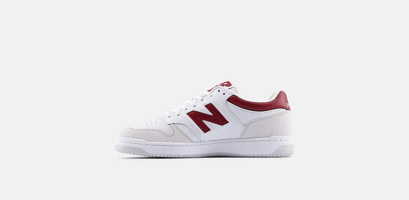 New Balance 480 White Beige Dark Red (BB480LIR)