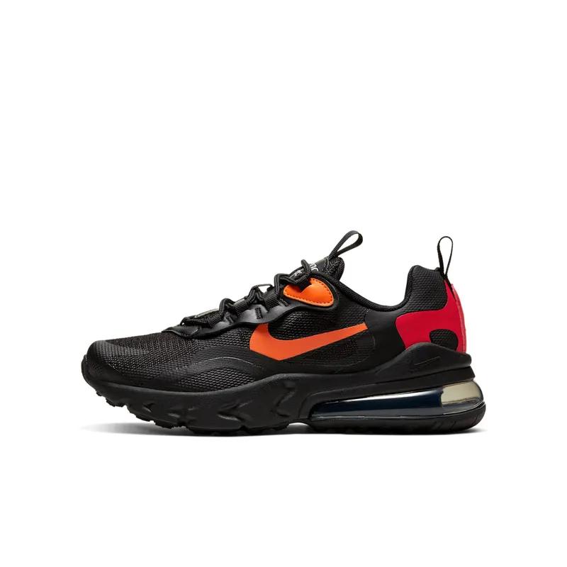 Nike Air Max 270 React Black Magma Orange (GS) Black/Light Smoke Grey/Magma Orange (CV9638-001)