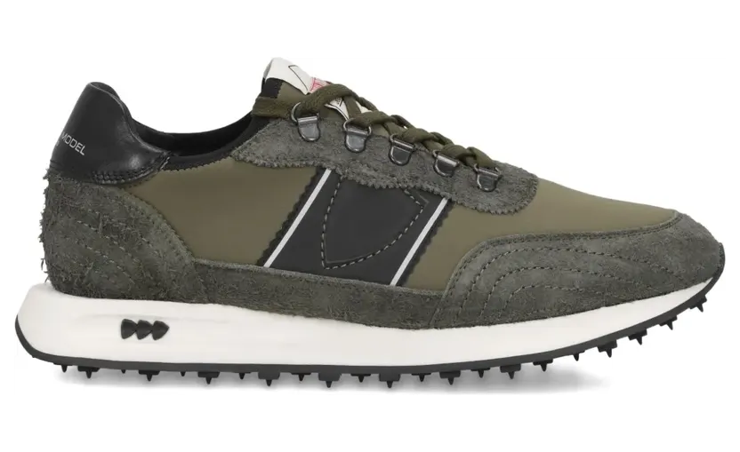 Philippe Model Paris Suède leren low-top sneakers met vlakken – Groen (TILUXX01)