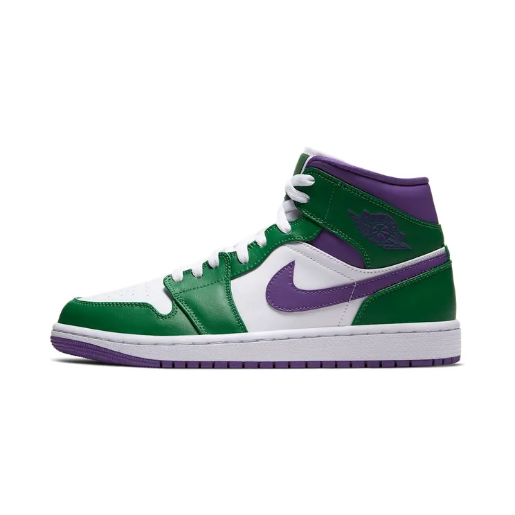 Air Jordan 1 Mid Hulk “Aloe Verde / White / Court Purple” (554724-300)