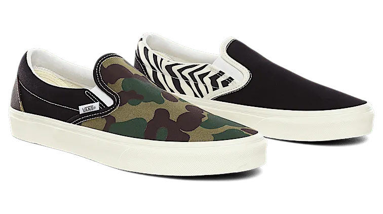 Vans Classic Slip-On ‘Mismatch – Zebra Camo’ Zebra/Camo (VN0A4U38WS8)