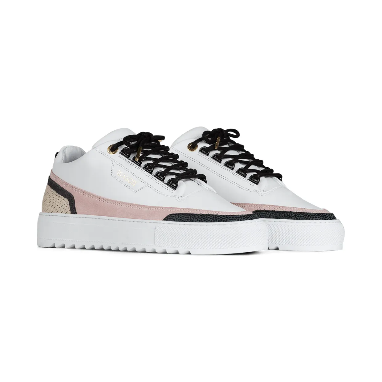 Mason Garments Firenze Leather/Suede/Stamp White/Pink/Creme/Black (FW20-15A)