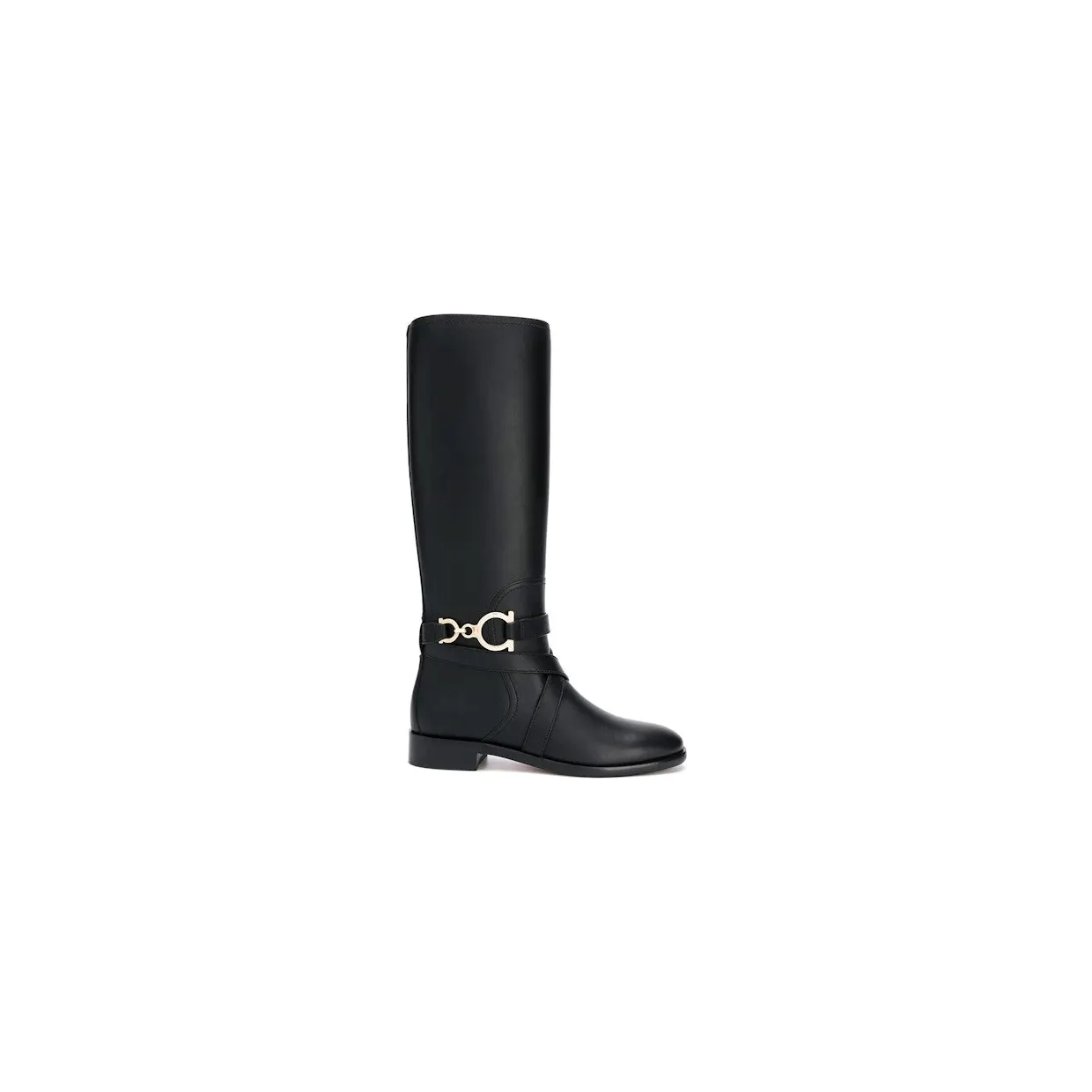 Ferragamo Gancini Horse-Bit Knee-High Boots Black (01Q711726392)