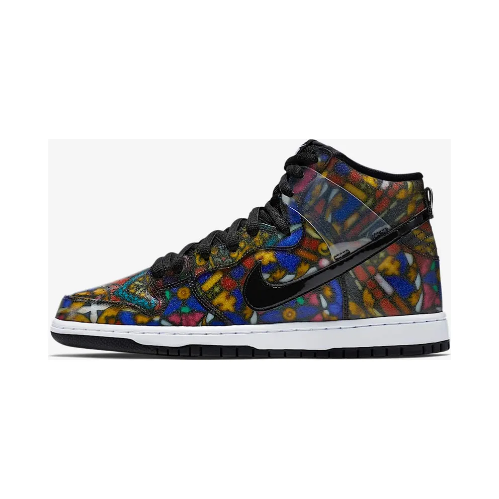 Nike Dunk SB High Cncpts “Stained Glass” Gym Red/Black-White (313171-606)