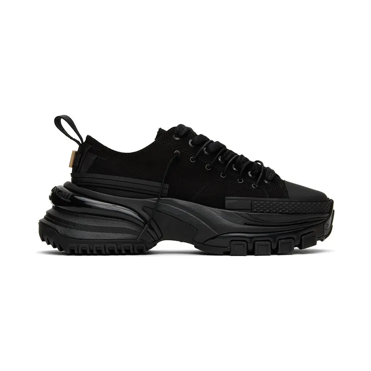 Wooyoungmi Black Double Lace Low-Top Sneakers (W221SU02)