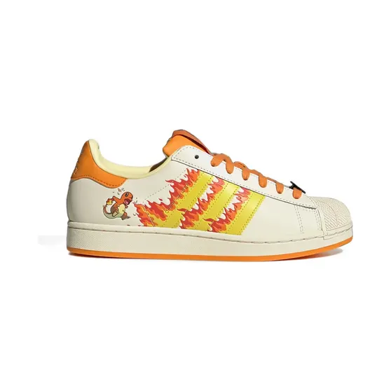 Pokemon x adidas Superstar “Charmander”: vlammen op de strepen, en vijftien paar in één collectie