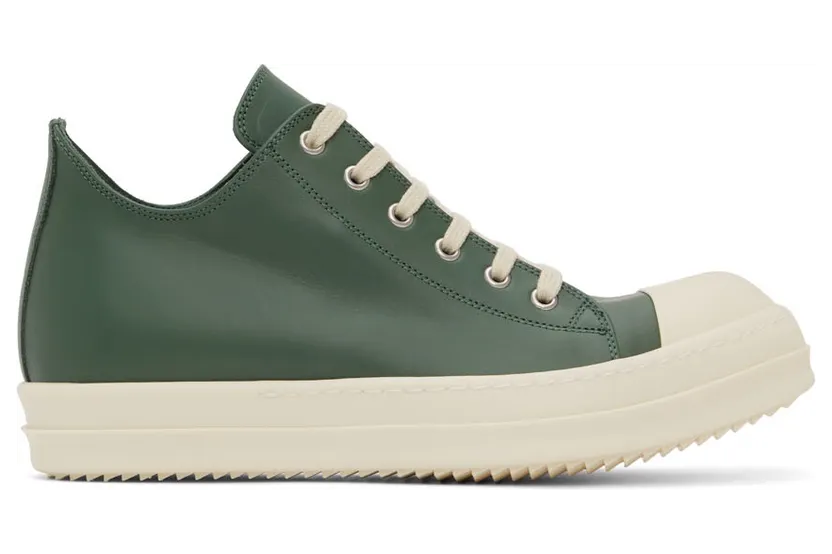 Rick Owens Orange Full Grain Low Sneakers (RU02B2891 LCG)