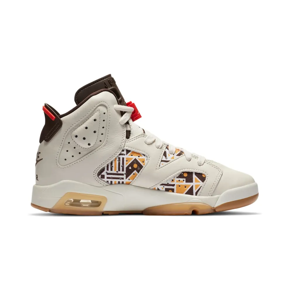 Jordan 6 Retro Quai54 Sail Brown 2020 (GS) Sail/Team Orange-Gum Light Brown-Baroque Brown (CZ6506-100)