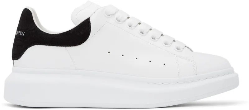 Alexander McQueen White & Black Croc Oversized (625162WHZ4K)