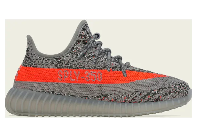 adidas YEEZY BOOST 350 V2 KIDS Beluga Rf / Steeple Gray / Solar Red (GW1230)
