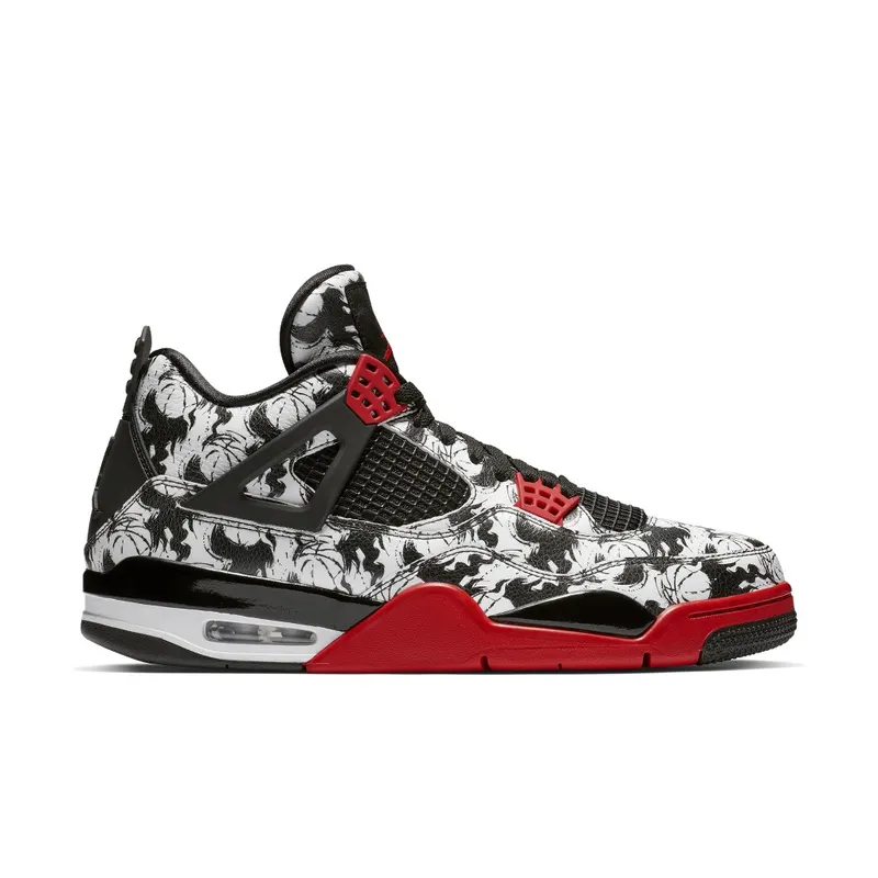 Jordan 4 Retro Tattoo (2018) Black/Fire Red-Black-White (BQ0897-006)