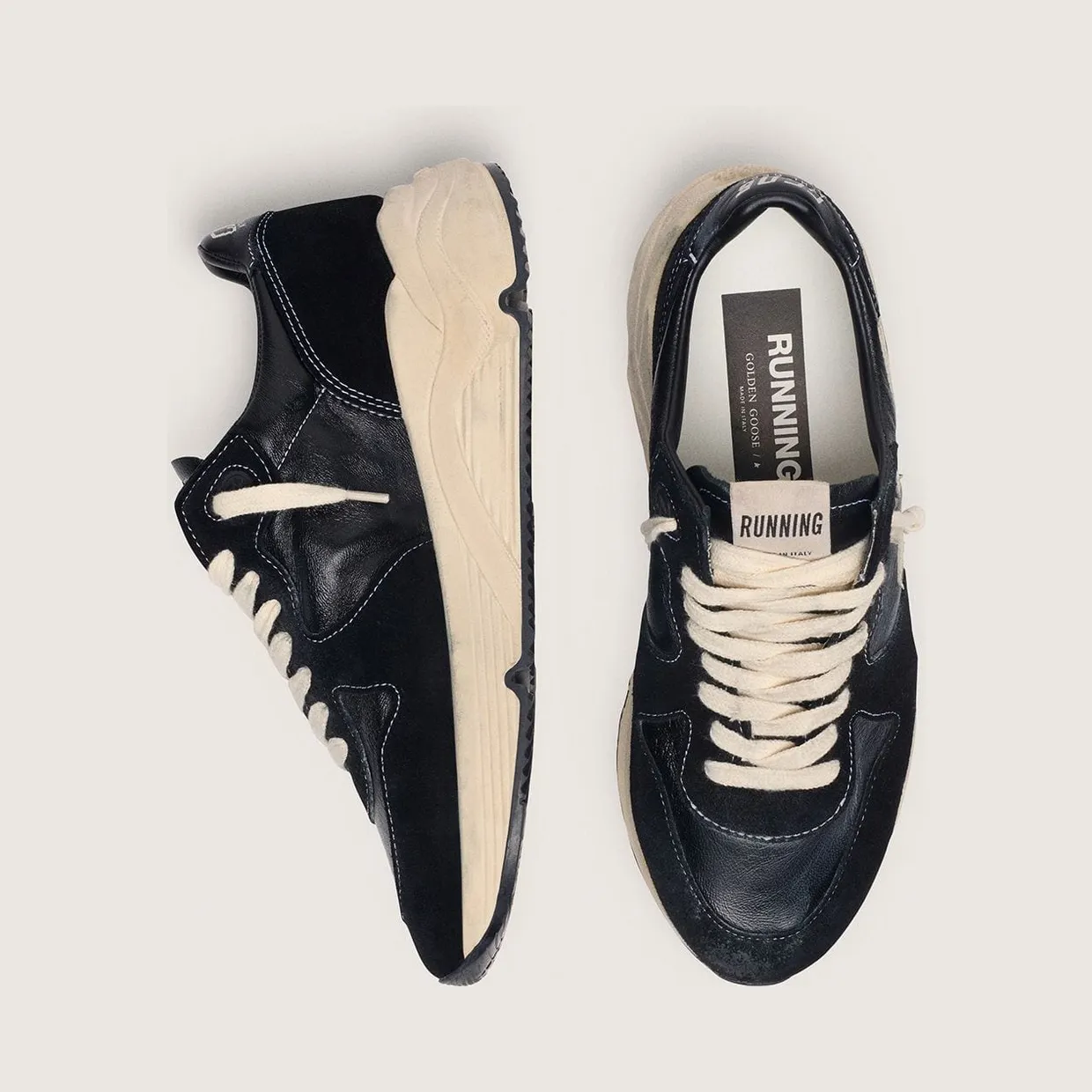 Golden Goose Running Sole In Black Nappa And Suede (GWF00126.F003775.90352) (4)