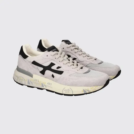 Premiata Mick Used Suede and Mesh Sneakers White (MICK018236)