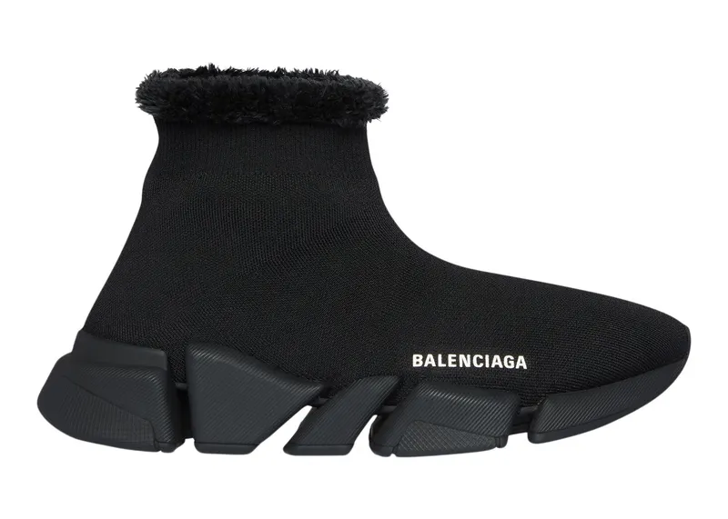 Balenciaga Speed 2.0 Recycled Fake Fur Black (W) (669789W2DI31000)
