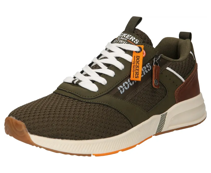Dockers by Gerli Dockers sneaker Bruin / Olijfgroen / Oranje / Wit (1336900)