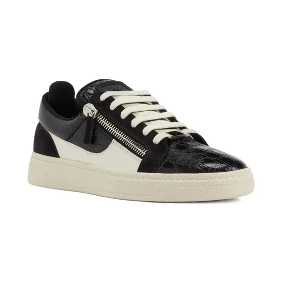 Giuseppe Zanotti GZ94 met krokodillen-reliëf en ritsdeail “Black” (RU50021003)
