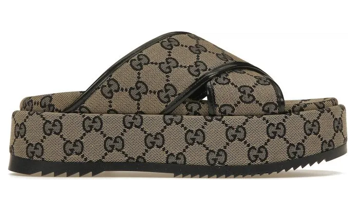 Gucci GG Platform 30 mm Sandal Blue Canvas (692842 H6320 4061)