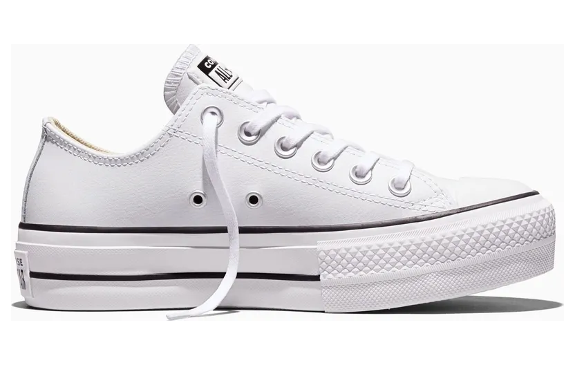 Converse Chuck Taylor All Star Platform Clean Leather Wit/zwart/wit
