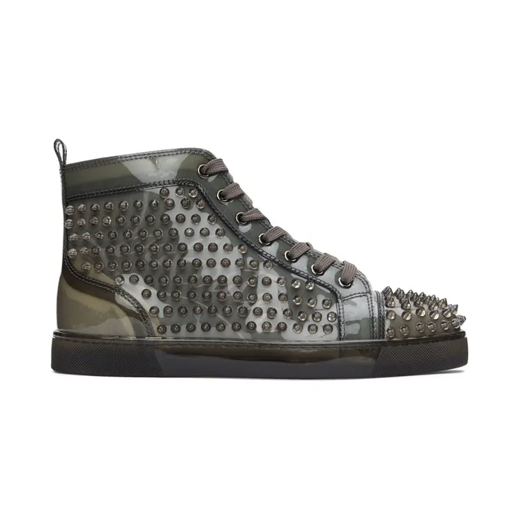 Christian Louboutin Gray Louix Ray High-Top Sneakers (1220864)