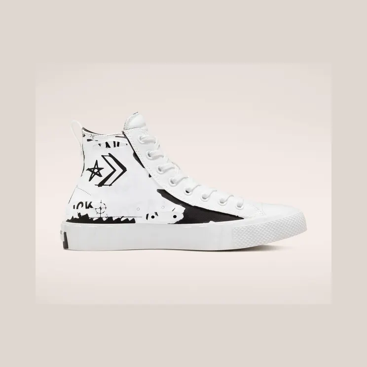Converse Script Print UNT1TL3D High Top White/white/black (171231C)
