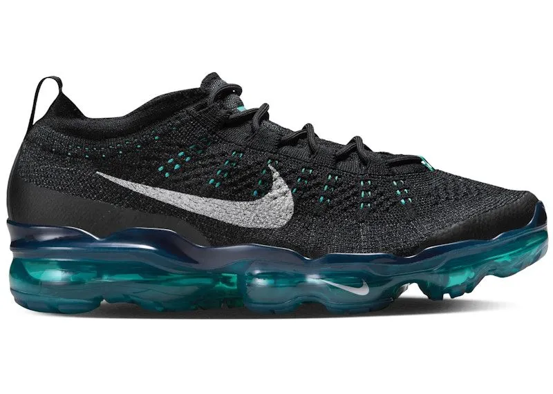 Nike Air VaporMax 2023 Flyknit Black Rapid Teal Aquamarine Metallic Silver (DV6840-004)
