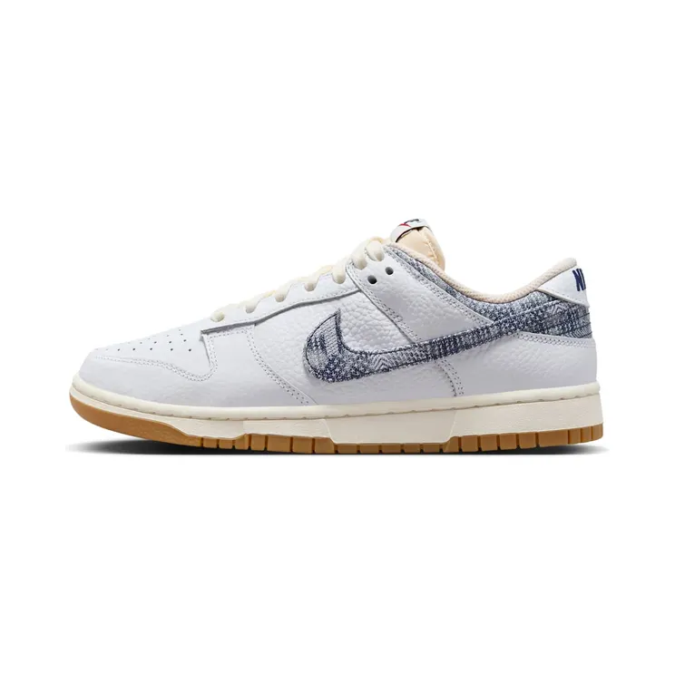 Nike Dunk Low Washed Denim “White / Gym Red / Sail / Midnight Navy” (FN6881-100)