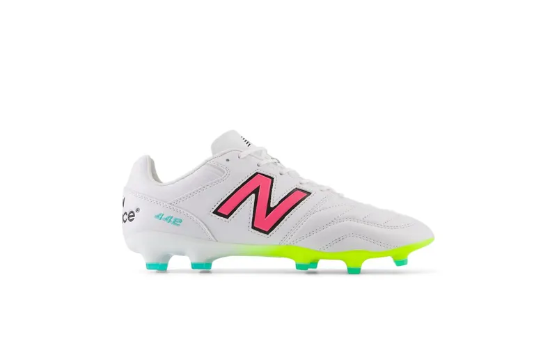 New Balance 442 Pro FG v2 White Hi-Lite Neon Pink (MS41FMWH)