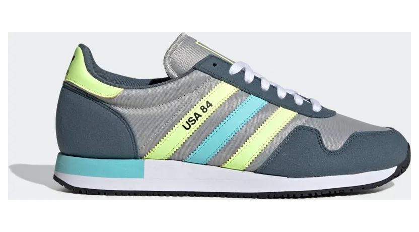 adidas USA 84 Metal Grey / Hi-Res Yellow / Clear Aqua (FX9326)