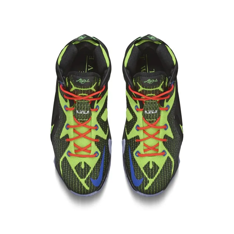 Nike LeBron 12 Gamer (GS) Black/Electric Green-Bright Crimson-Hyper Cobalt (685181-009)