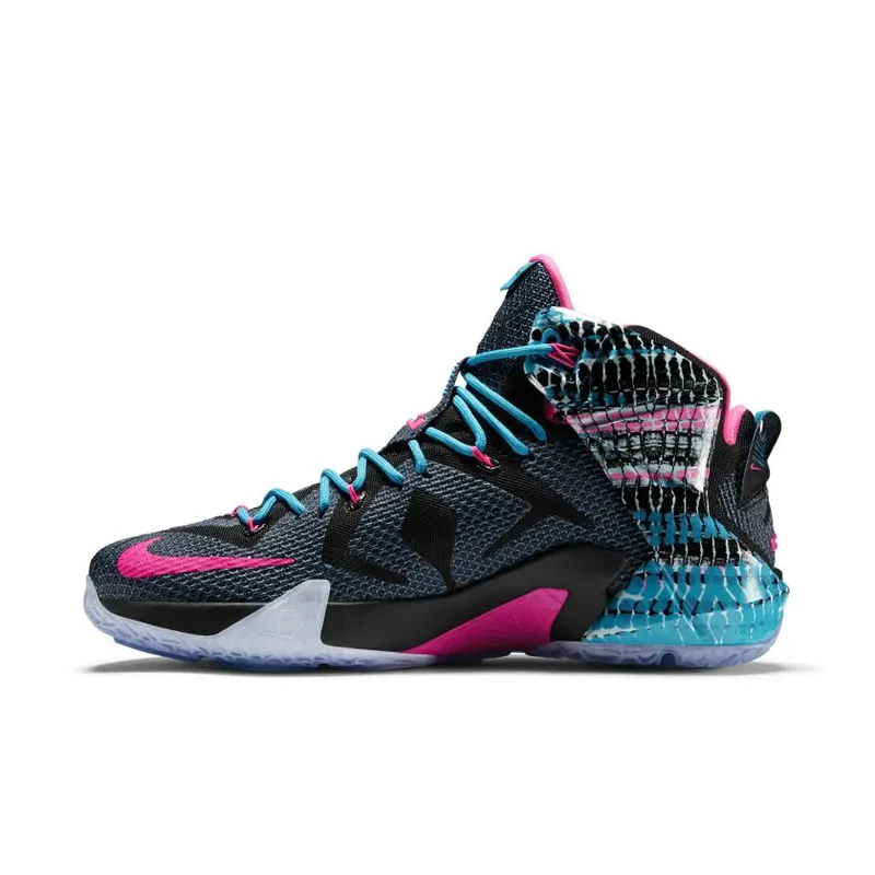 Nike LeBron 12 23 Chromosomes Black/Pink Power-Blue Lagoon (684593-006)