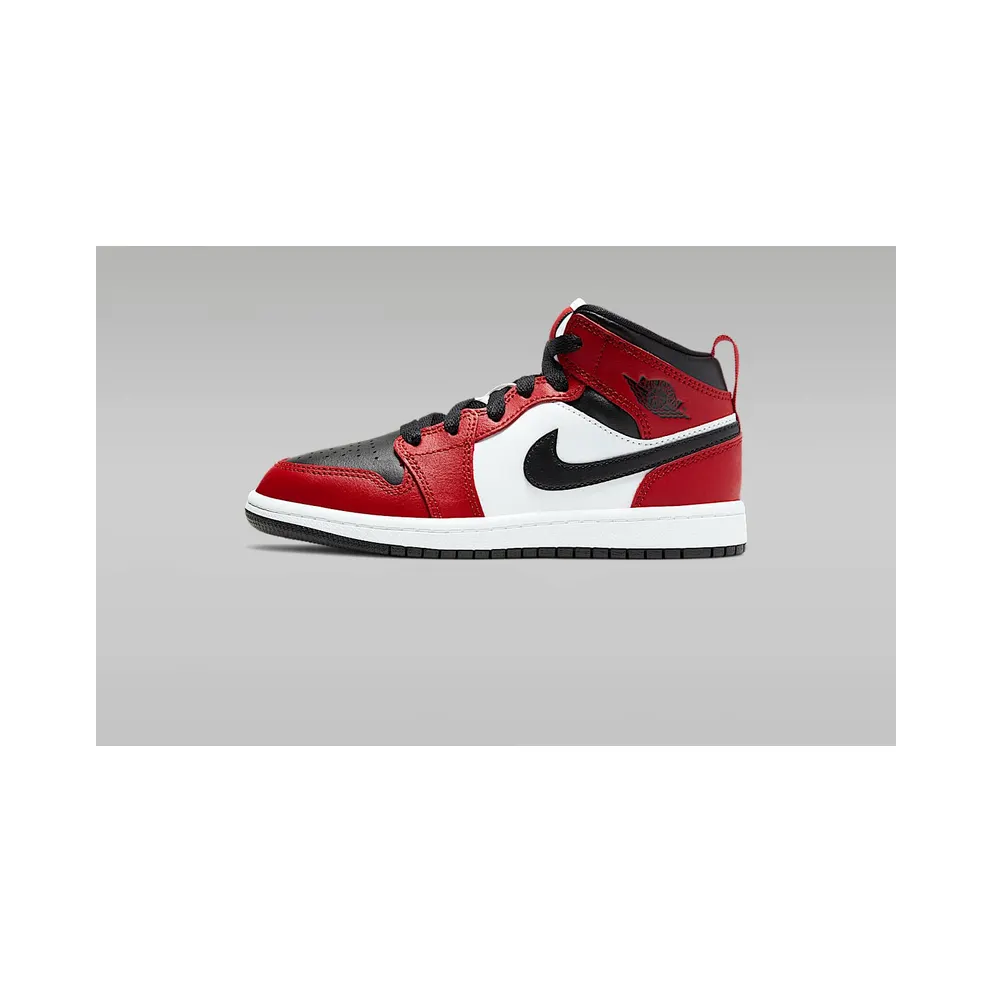 Jordan 1 Mid Chicago Toe (PS) Black/Gym Red-Black (640734-069)