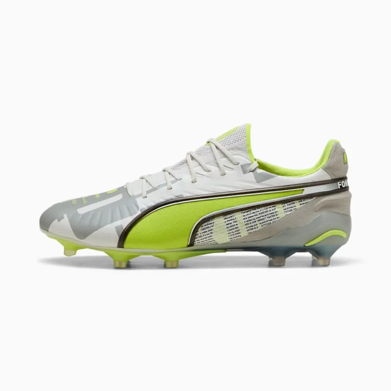 Puma KING ULTIMATE FOREVER FG AG “Feather Gray / Electric Lime / White / Flat Light Gray” (108426-01)