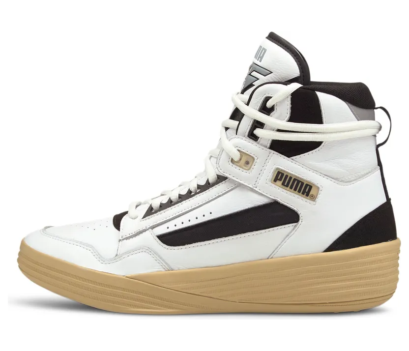 Puma x KUZMA Clyde All-Pro Mid basketbalschoenen Wit/Beige (194836-01)