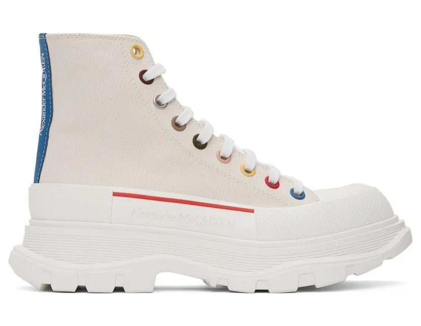 Alexander McQueen White Tread Slick High Sneakers (604254W4MVG)