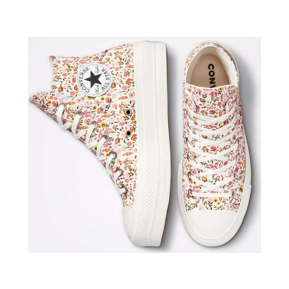Converse Chuck Taylor All Star Lift Platform Florals Natural Ivory/terracotta Pink (A03341C)