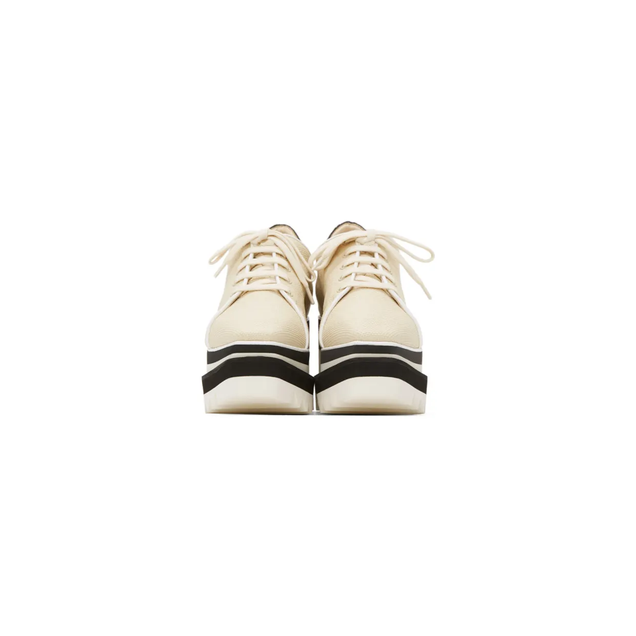 Stella McCartney Beige Linen Sneak-Elyse Sneakers (800121N0086) (2)