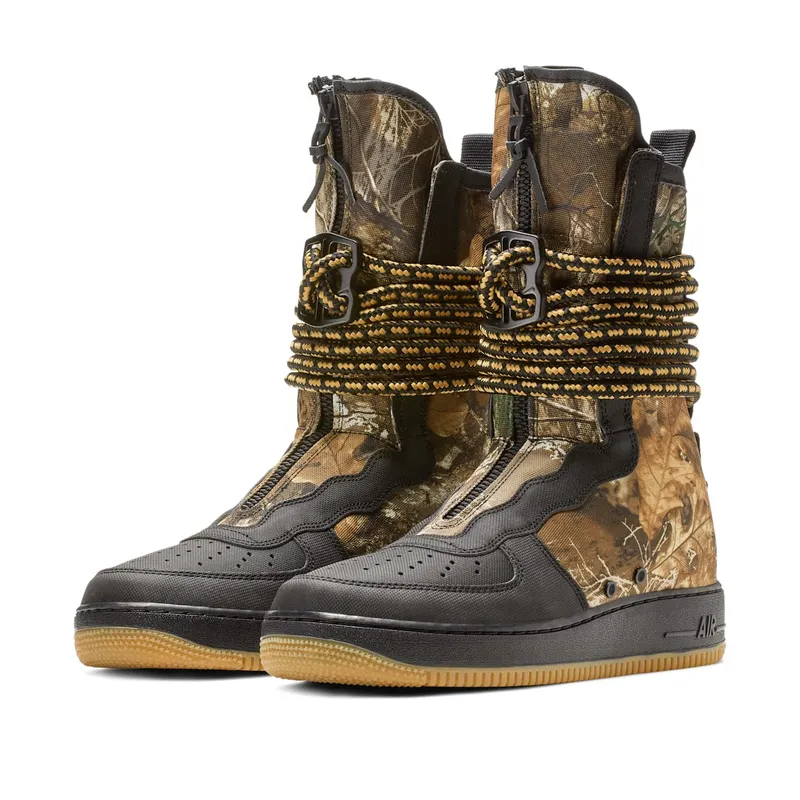 Nike SF Air Force 1 High Realtree Black Black/Gum Medium Brown-Elemental Gold-Black (AA1128-004)