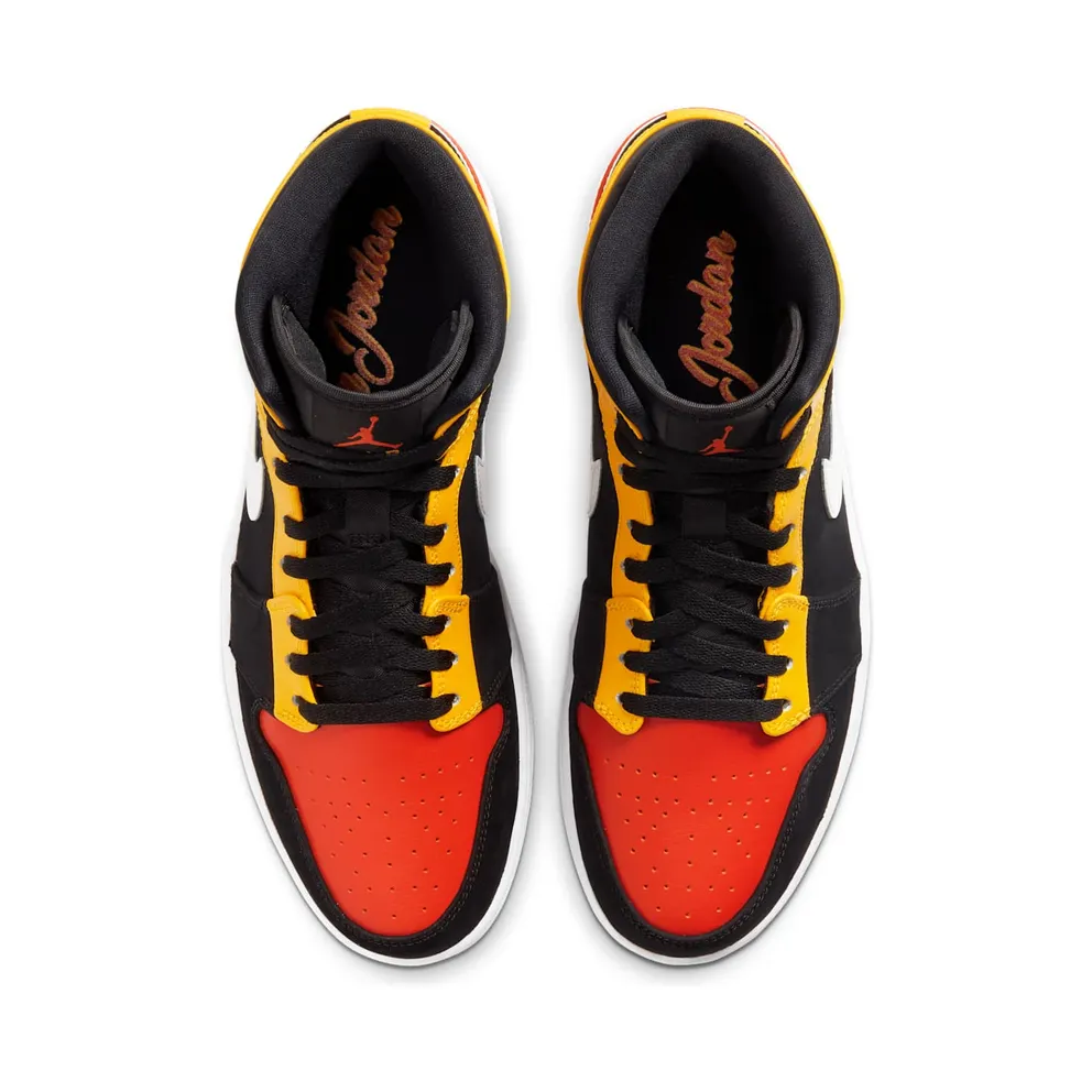 Jordan 1 Mid Black Amarillo Orange Black/Amarillo/White (852542-087)