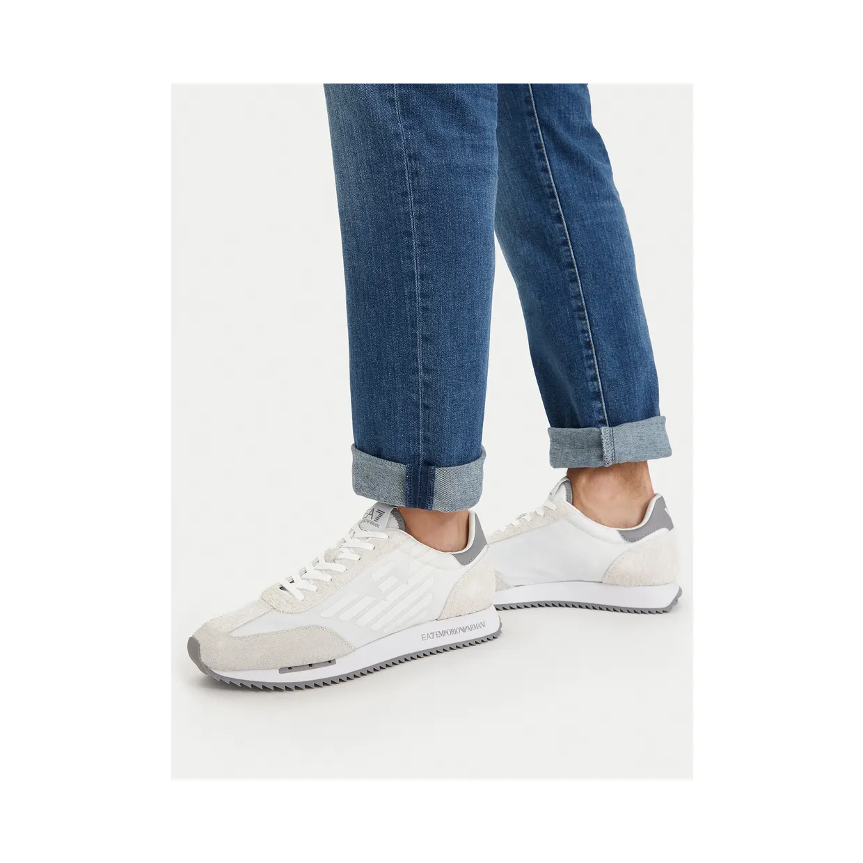 Ea7 Emporio Armani logo-patch panelled sneakers – Beige (7X000870AF28085) (4)